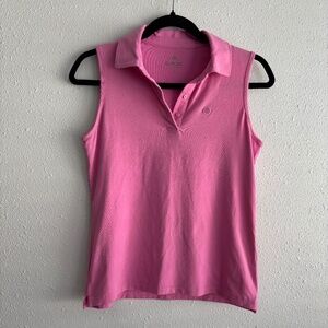 G/Fore Pink Golf Tank Sleeveless Polo